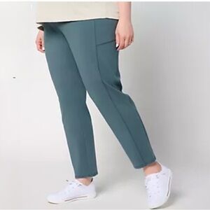 New QVC Denim & Co Active Slim Straight Ankle Pants / Large
